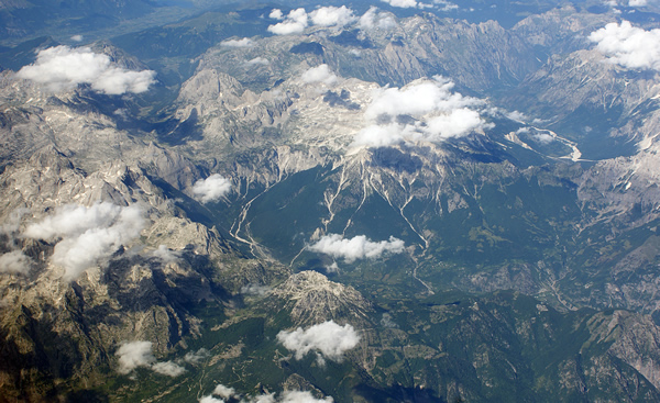 Albanian Alps from Air